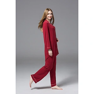 2021Amazon autumn winter pajamas women pajamas cotton pajamas sleepwear comfy soft long button down