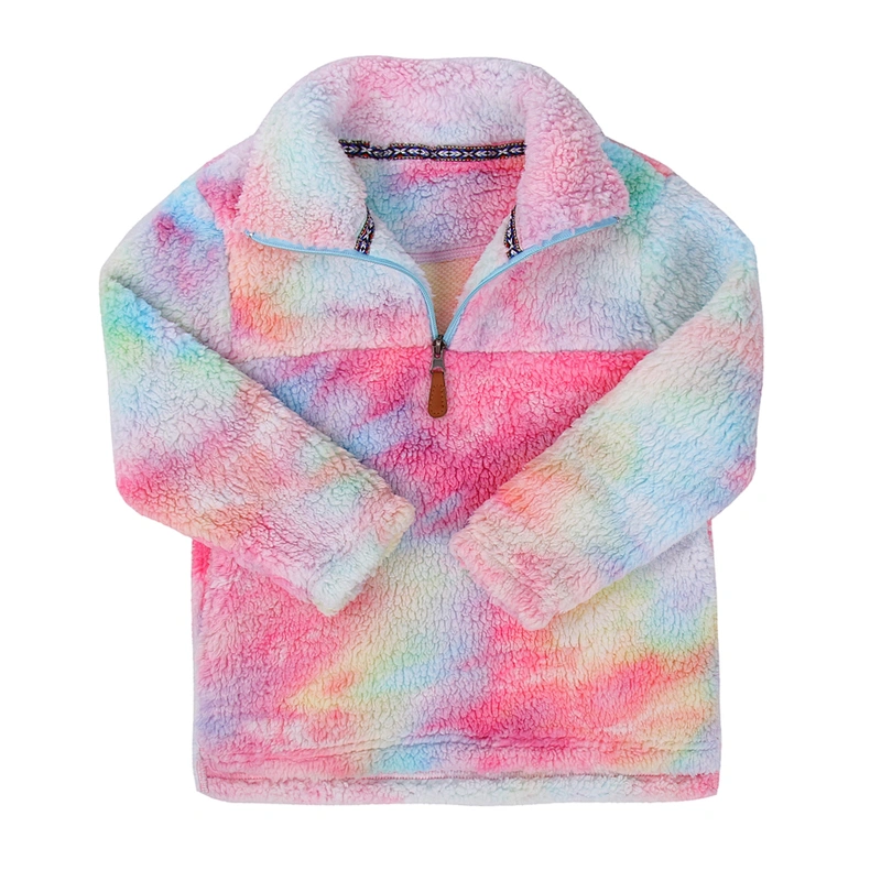 Wholesale Multicolor Sherpa coat Adult & Kids Quarter Zip Sherpa Fleece Pullover Pink