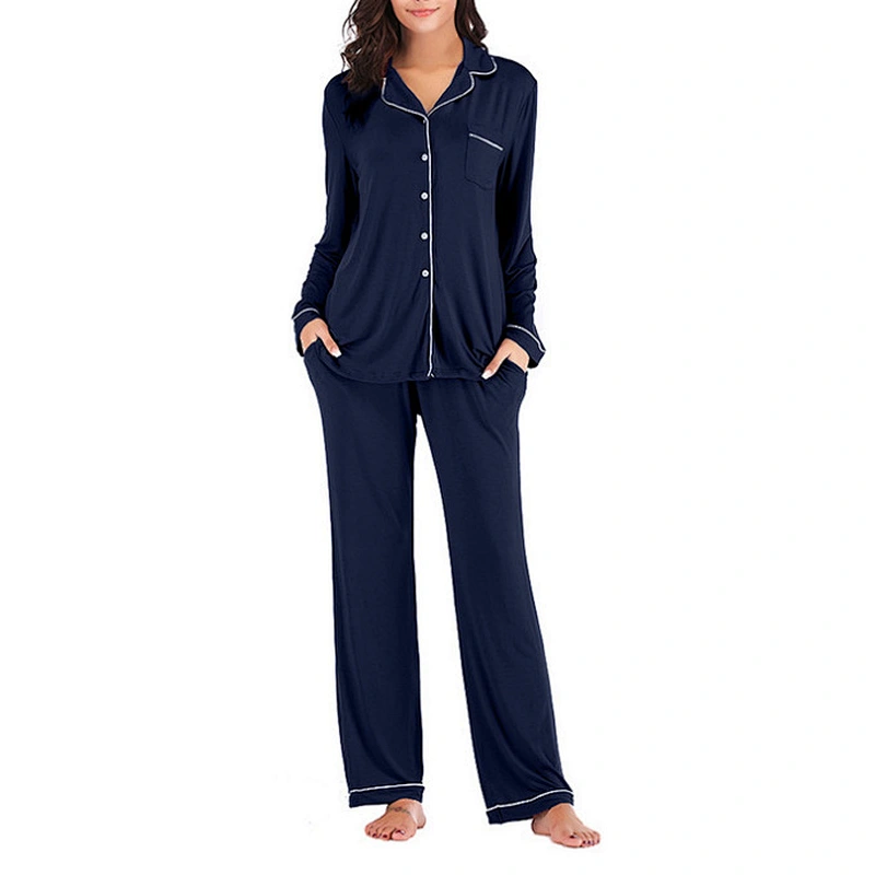 2021Amazon Pajamas for Women Lounge Set Cotton Sleepwear Comfy Soft Long Button Down Lingerie Cotton Nightwear