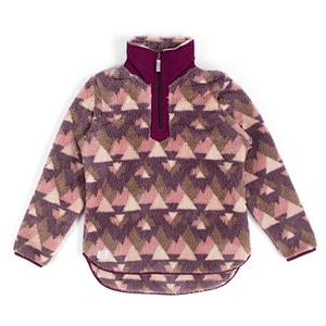Customized Unique Desgin Quarter Zip Geometric Pattern Asymmetric Sherpa Fleece Pullover