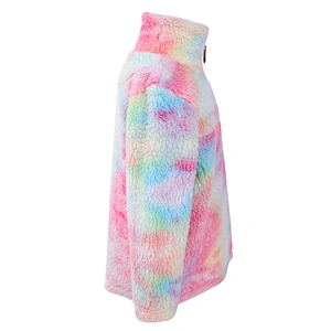 Wholesale Sherpa coat Tie dye Polyester Thick Fleece Sherpa Pullover for Women & Girls