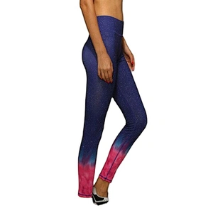 Custom Sublimation starry sky color gradient color matching slim 80 nylon breathable sports bike tight stretch yoga pants cloth
