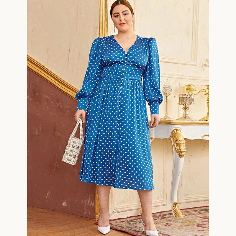 2021 New BASICS Plus Ruffle Hem Smock Dress