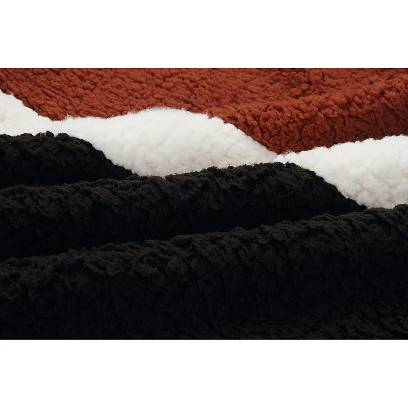 2021 Amazon Winter Warm Full Zipper Jacket Streetwear Patchwork Sherpa Fleece Jacket Pullover