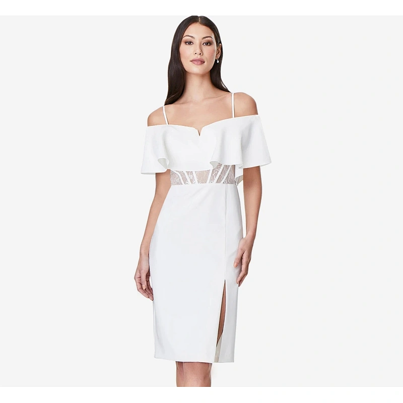 2021 New Arrival Evening Dress  Off The Shoulder Sheath Cocktail Dress In Ivory Lady Dress