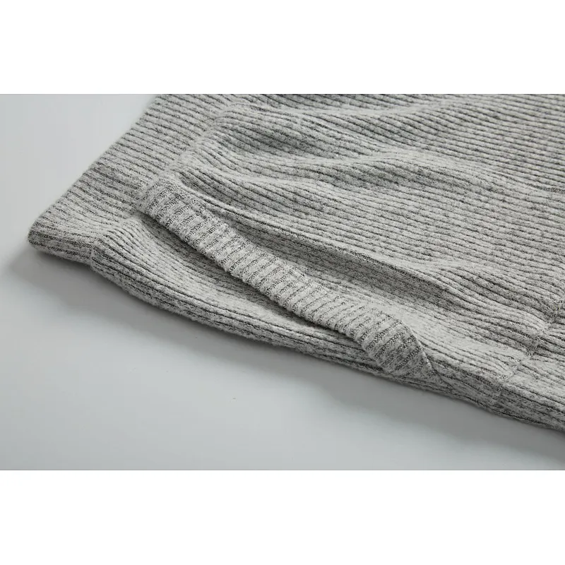 Custom spring autumn Women long-sleeved hooded home clothes sweater pyjamas set soft comfortable long-pants knitting pajamas set