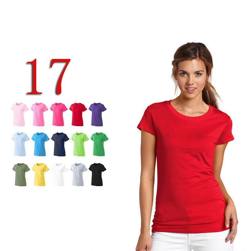 2021New Logo custom round neck pure color cotton short-sleeved shirt DIY sports T-shirt for women