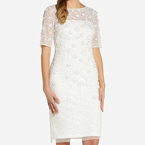 2021 New Arrival  EVENING DRESS BEADED COCKTAIL DRESS IN IVORY CLUB DRESS