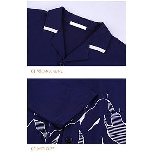 2021Spring men's pyjamas bamboo cotton comfortable casual wear
