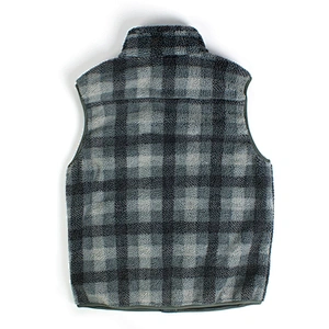 Mens Winter Warm Front Pocket Teddy Waistcoat Welding Line Full Zip Sleeveless Sherpa Fleece Vest