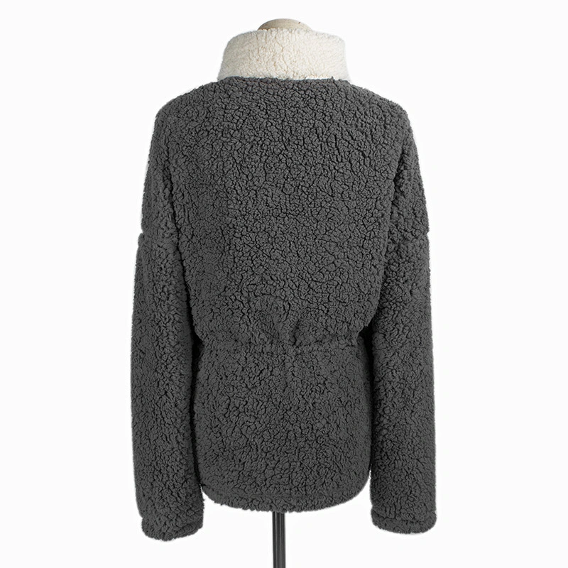 Women's Fuzzy Full Zip Sweatershirt Hoodie Front Belted Teddy Sherpa Fleece Pullover