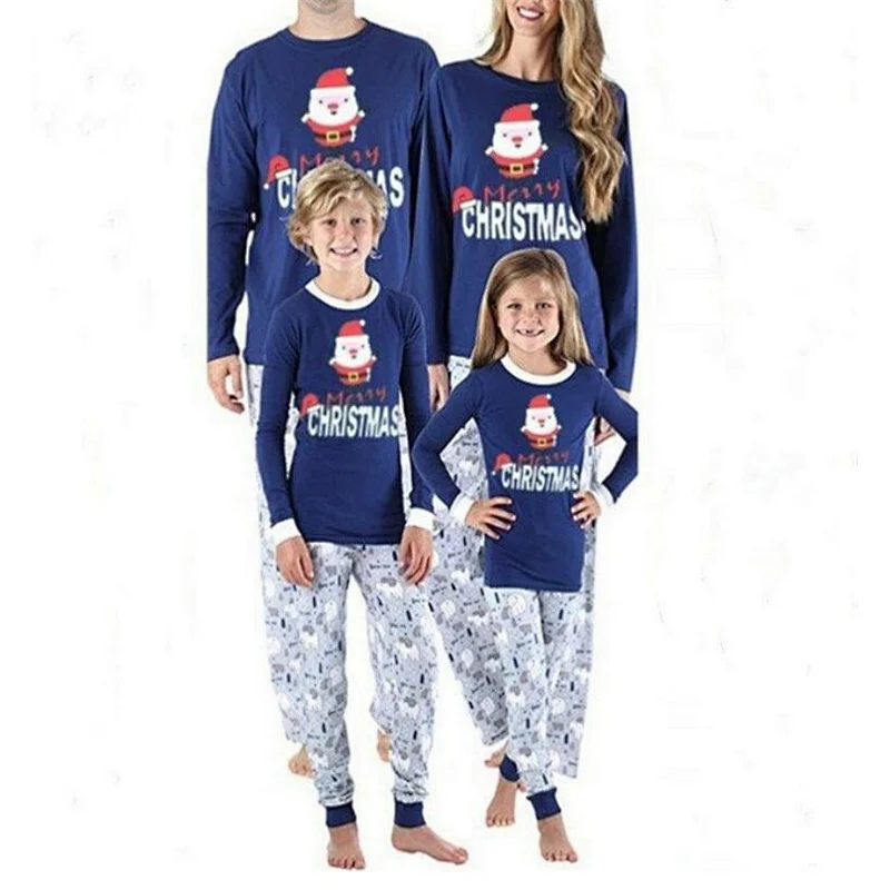 2021 Christmas suit parent-child suit english pajamas Family suit