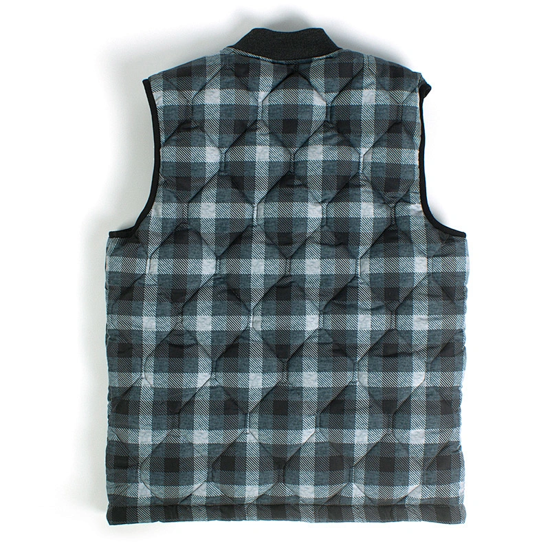 Mens and Womens Winter Warm Front Covered Button Teddy Waistcoat Welding Line Sleeveless Plaid Sherpa Fleece Vest