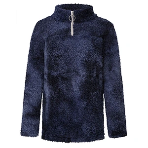 2020 Women's Tie Dye Zipper Sweatshirt Fluffy  Fleece Sherpa pullover Tops Outwear