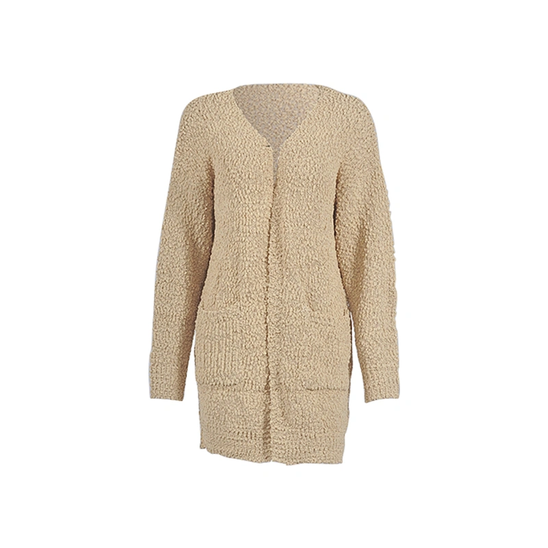 2019 Wholesale knitted Coat seven Color Women Long Sweater Cardigan with side pockets