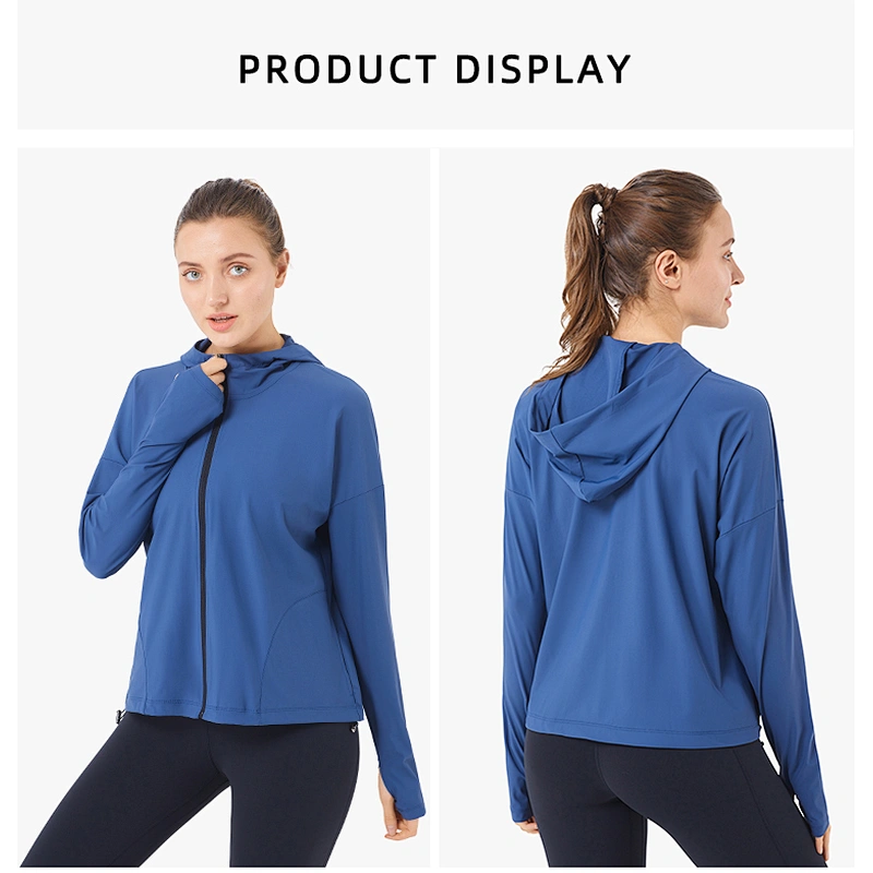 Lily Fashion New Arrival Women Hoodies Full Zip Jogger Jacket Athletic Running Yoga Top Sports Jacket Tops