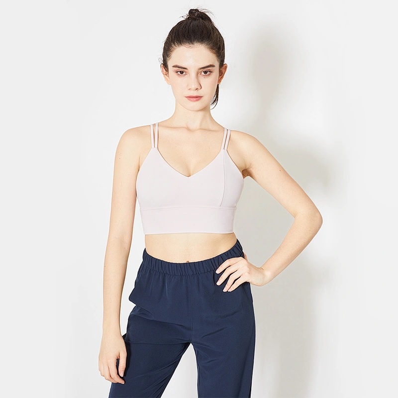 Lily Fashion 2021 Strappy Hot Sexy Back Padded Custom Workout Jogger Clothes High Support Sports Bra Super Soft Yoga Bra Tops