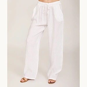 2021 Wish Amazon  women's solid color loose cotton linen casual pants Lounge Legging household pants
