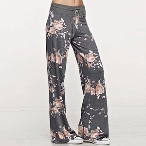 Factory Wholesale Women's Pajama Lounge Pants Floral Striped Polka Dot Print Comfy Casual Stretch Palazzo Bottoms Pants Wide Leg