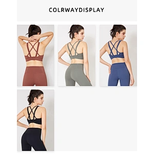 Lily Fashion Latest Two Mile Wear Jogger Tops Colorful Fitness Yoga Bra High Impact Sports Bra