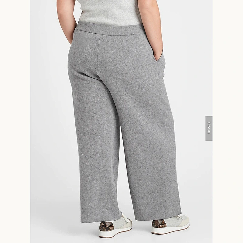 Custom High-rise Straight through the hip and thigh with a wide leg Full length Sweater Pant