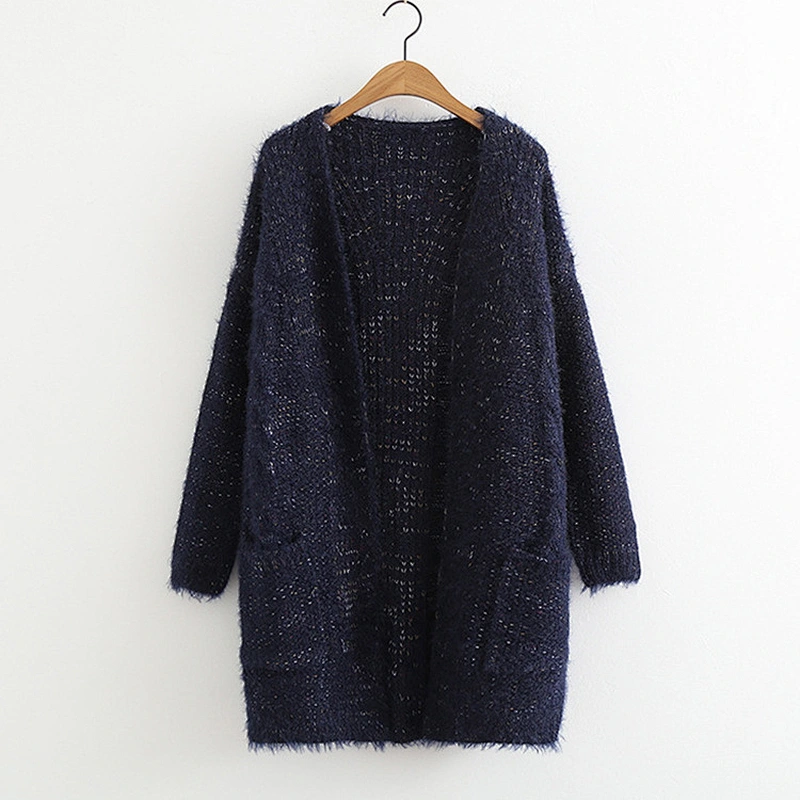 2019 Autumn Wholesale Knitted Coat Casual Women's Pink Sweater Cardigan Long
