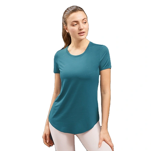 Lily Fashion 2021 Women Workout Custom Logo Plain Jogger T Shirt Sport T Shirt Hight Quality Lady Yoga T Shirt Tops