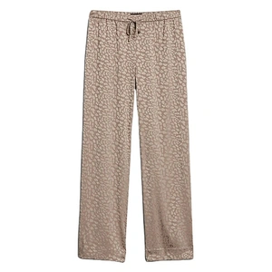 Latest Factory High Waisted Crepe Fabric High Rise Wide Leg Satin Pull On Pant