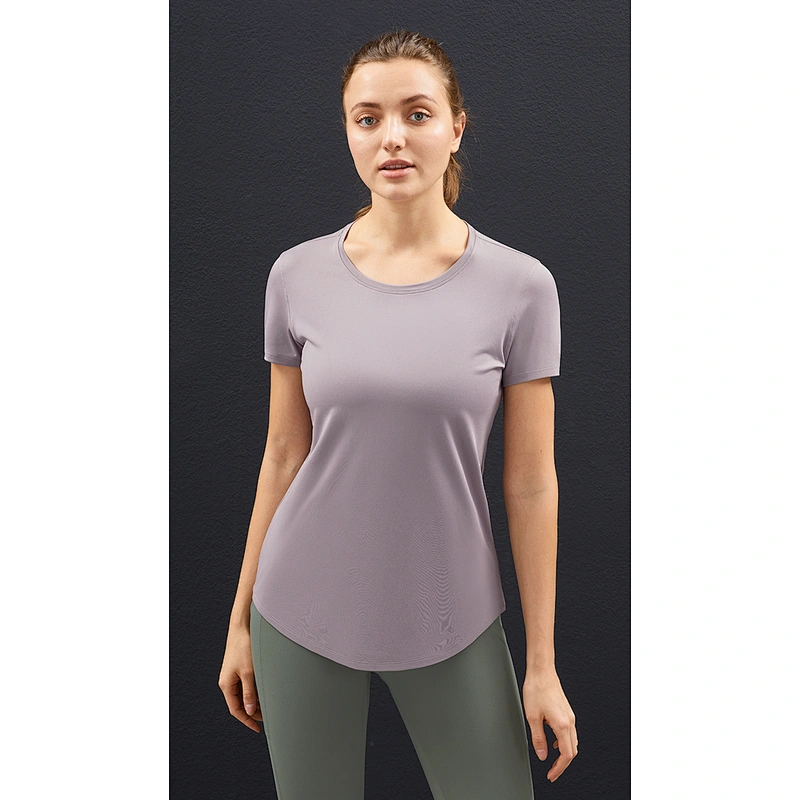 Lily Fashion 2021 Women Workout Custom Logo Plain Jogger T Shirt Sport T Shirt Hight Quality Lady Yoga T Shirt Tops