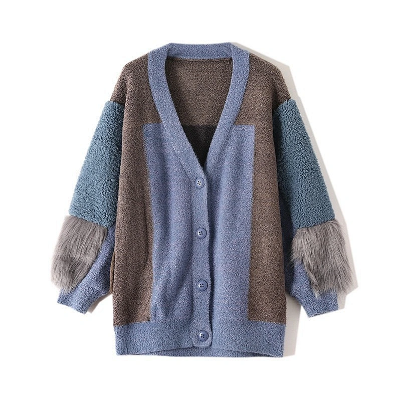 2021 New Design OEM/ODM Women's Loose Knit Jumper Sweater Tops, Button Down Front Open Knitted Cardigan Sweater