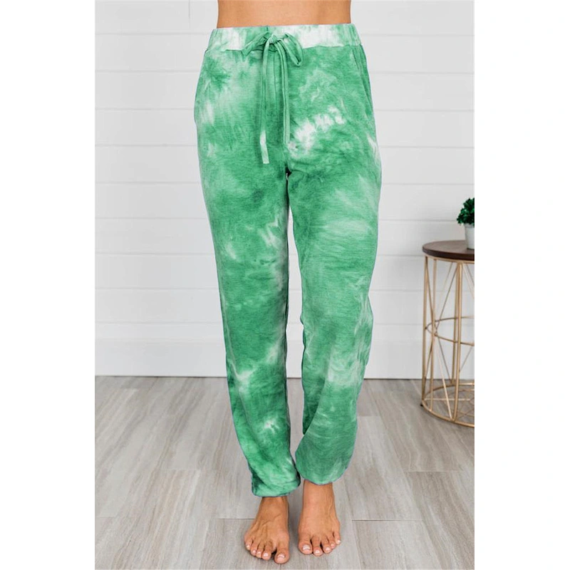 Factory wholesale casual logo women loose tie dye pants cotton Lounge Pants Plus Size Joggers Trousers