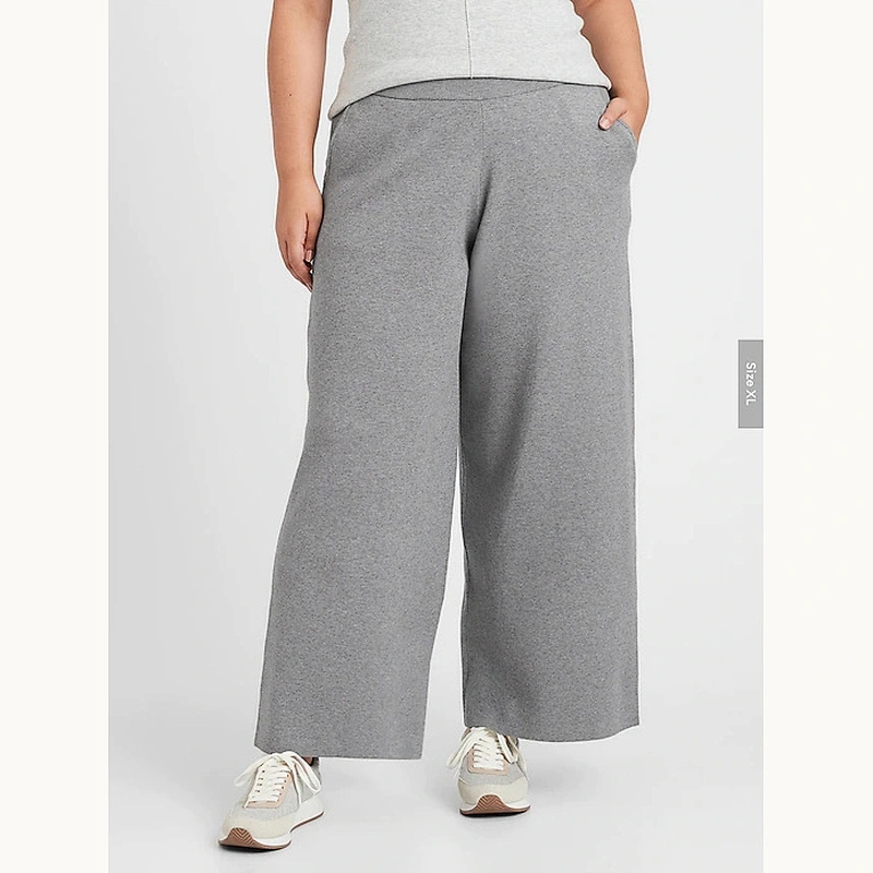 Custom High-rise Straight through the hip and thigh with a wide leg Full length Sweater Pant