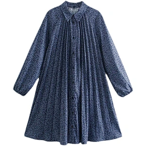 2021 New Arrival Ditsy Floral Button Front Shirt Dress  ladies dresses elegant