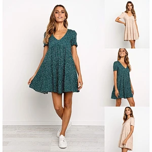 2021 New Arrival Ditsy Floral Surplice Front Babydoll Dress  Ladies Dresses Elegant