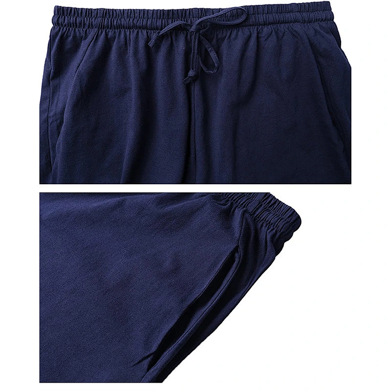 Custom Wholesale  high quality Solid pockets mens sleep shorts pyjamas shorts 100% cotton casual pants