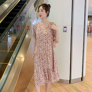 2021 New Arrival Ditsy Floral  V Neck Dress  Ladies Dresses Elegant