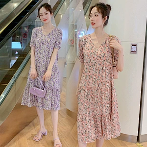 2021 New Arrival Ditsy Floral  V Neck Dress  Ladies Dresses Elegant