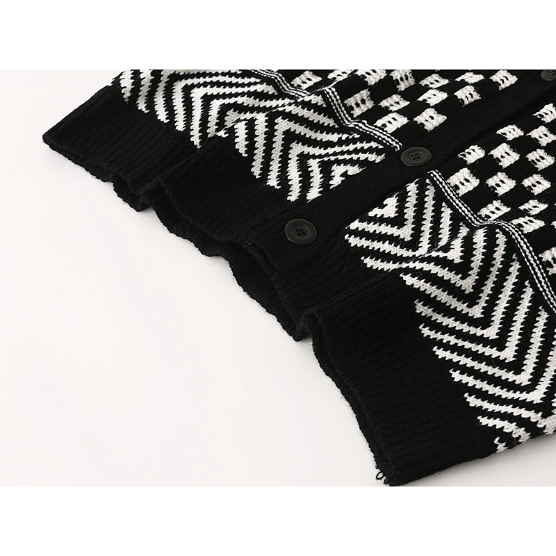 Women's Winter Fuzzy Long Sleeve Button-up V-Neck Knitting Cardigan High Waist Sweater Tops