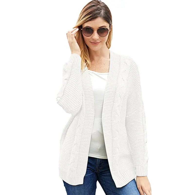 Winter Stylish Knit Sweater Long Sleeve Women Thick cashmere Cardigan Without Buttons