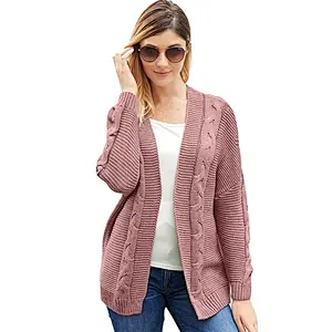 Winter Stylish Knit Sweater Long Sleeve Women Thick cashmere Cardigan Without Buttons