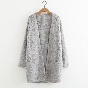 2019 Autumn Wholesale Knitted Coat Casual Women's Pink Sweater Cardigan Long