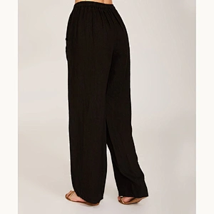 2021 Wish Amazon  women's solid color loose cotton linen casual pants Lounge Legging household pants