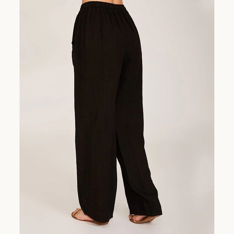 2021 Wish Amazon  women's solid color loose cotton linen casual pants Lounge Legging household pants