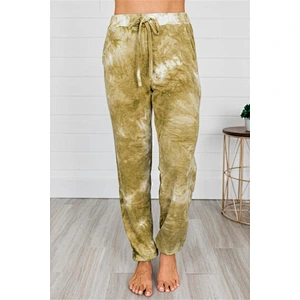 Factory wholesale casual logo women loose tie dye pants cotton Lounge Pants Plus Size Joggers Trousers