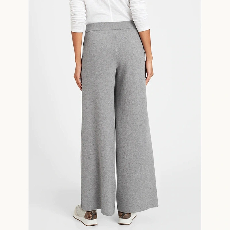 Custom High-rise Straight through the hip and thigh with a wide leg Full length Sweater Pant