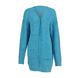 Ebay Hot sale Spring Autumn Ladies Sweater 7 Plain Color Fancy Knit Long Cardigan for Women
