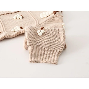 Amazon Hot OEM/ODM Crew Neck Long Sleeve knitted Three-dimensional grapes Button Up sweaters coat for women