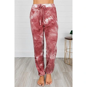 Factory wholesale casual logo women loose tie dye pants cotton Lounge Pants Plus Size Joggers Trousers
