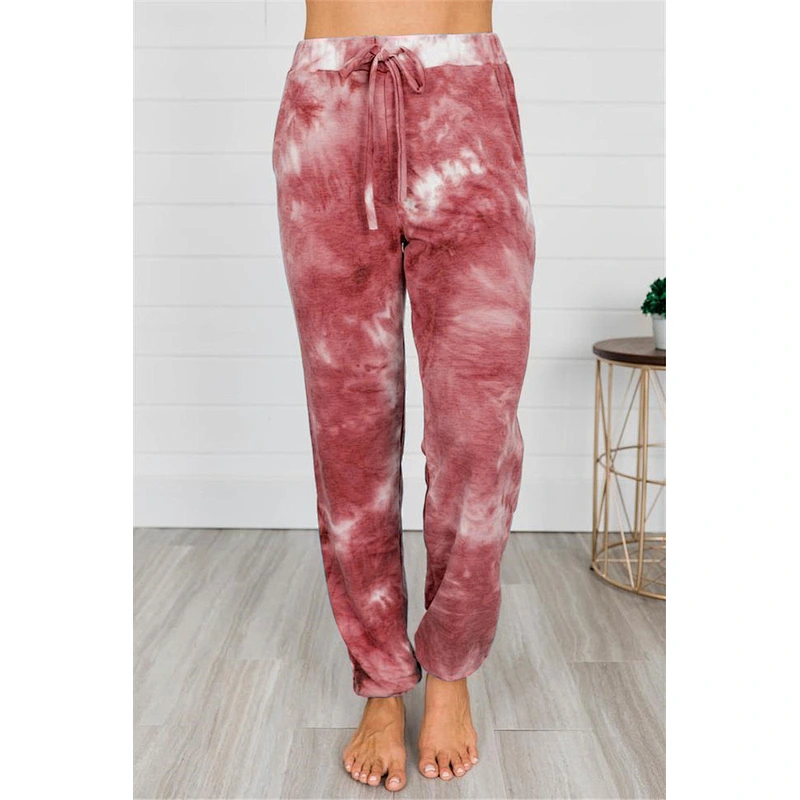 Factory wholesale casual logo women loose tie dye pants cotton Lounge Pants Plus Size Joggers Trousers