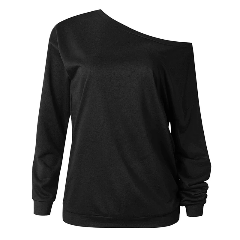 Wholesale Ladies Round Neck Loose off Shoulder Blouse Tunic Tops